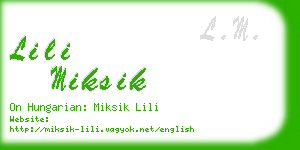 lili miksik business card